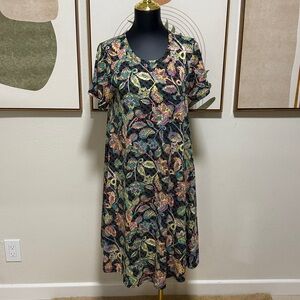 3/$10 LuLaRoe Black and Multicolor Paisley Midi Dress